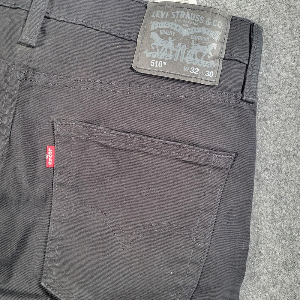 Levis‎ 510 Jeans Mens (actual 32x25) Black Skinny Stretch Denim Zip Fly Pants